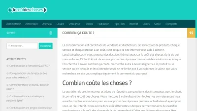 Le coût des choses